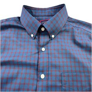 UNTUCKit Performance Shirt Men M Blue Plaid Stretch Lightweight Preppy Designer